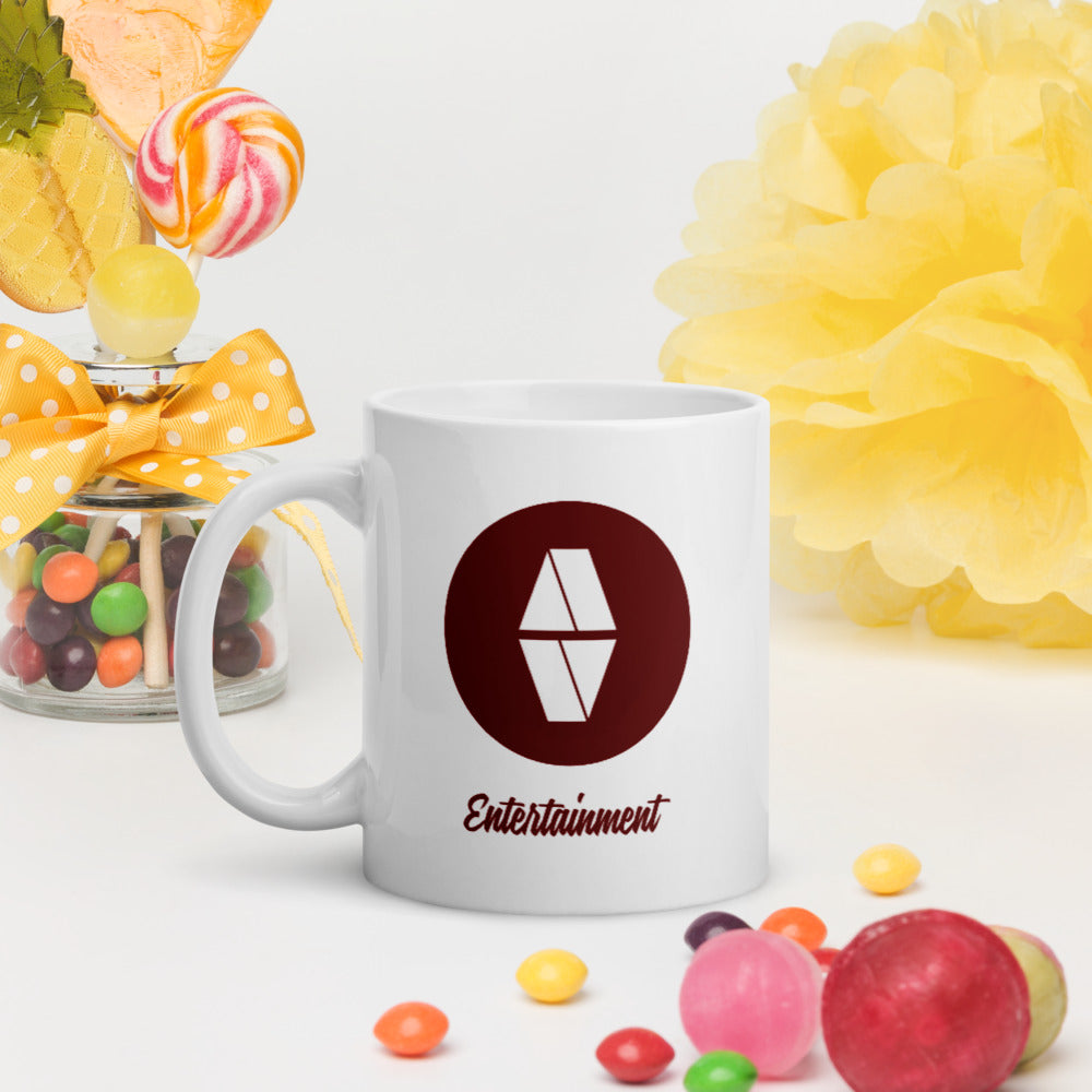 AV Maroon White Glossy Mug
