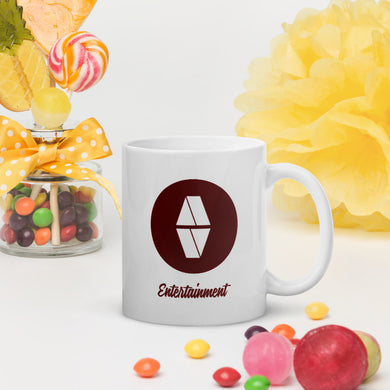 AV Maroon White Glossy Mug